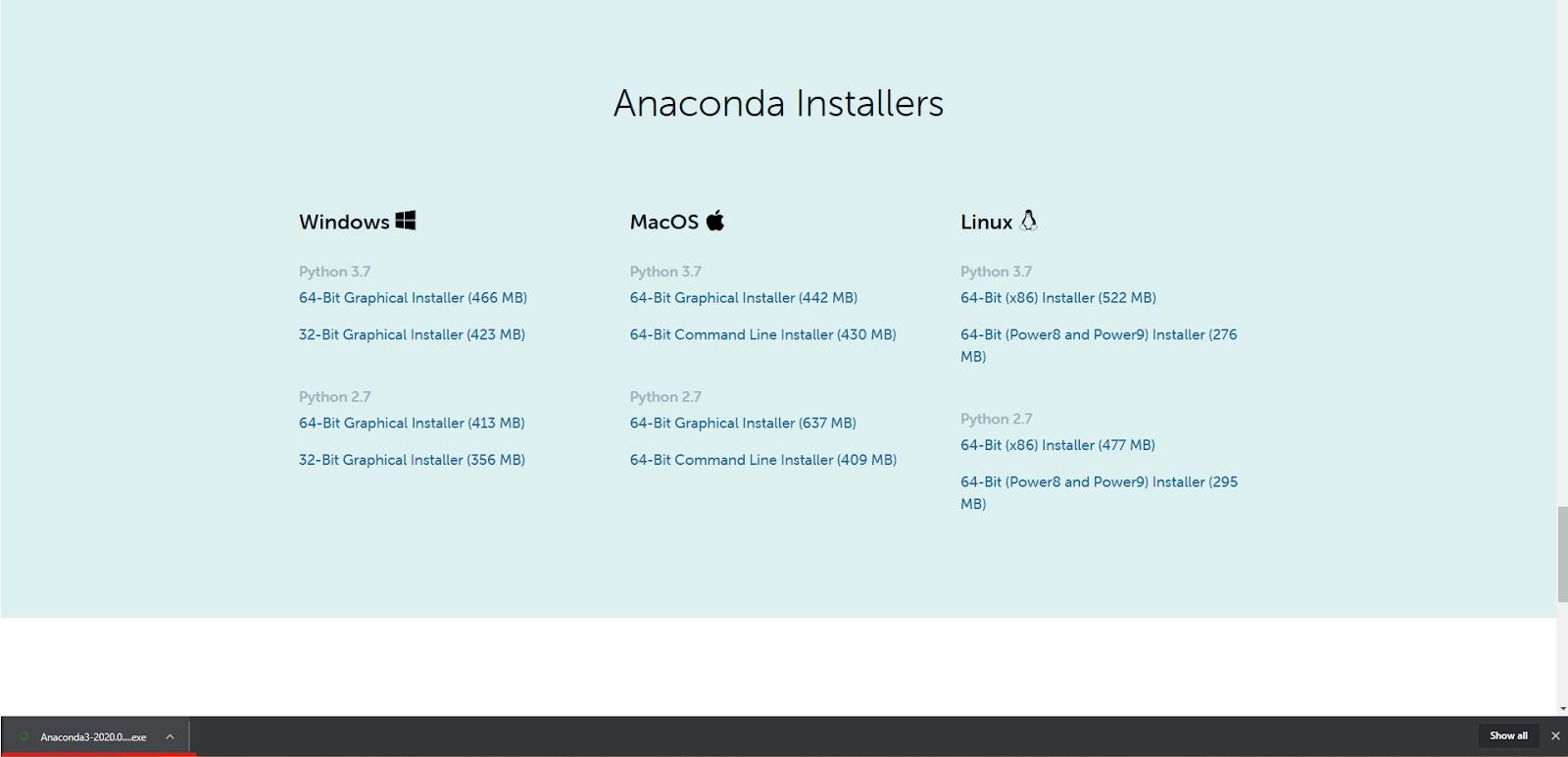 Anaconda Installers